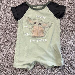 Star Wars Green and Black Baby Bodysuit